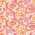 70Ã¢â¬â¢s swirl seamless pattern with flowers. Floral vector hippie background. Perfect for creating fabrics, textiles, wrap